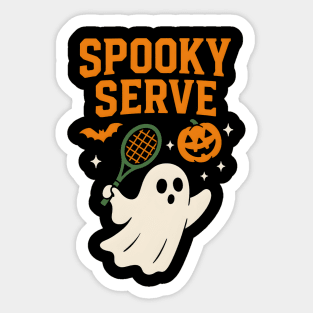 Spooky Serve Tennis Ghost Halloween Artwork Sticker
